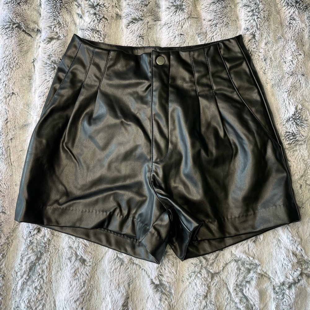 Faux Leather Shorts